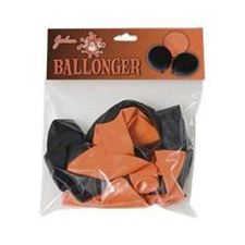 svarte-og-oransje-ballonger/-10-stk