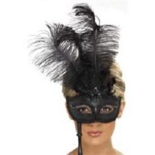 baroque-eyemask/-black-w/black-feather