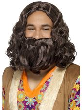 hippie/jesus-wig--beard-set-brown
