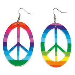 rainbow peace earrings