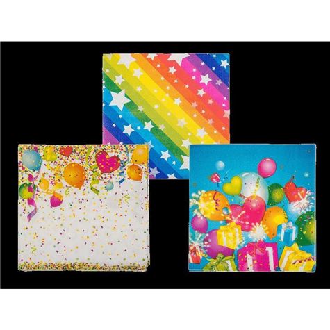 party paper napkin/ ca 33 x 33 cm/ 2 ply/ 3 ass/