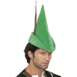 robin hood hat deluxe green with feather