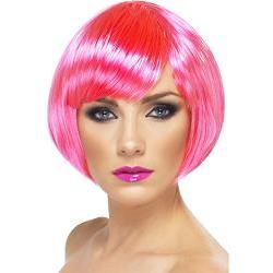 babe wig neon pink/ short bob