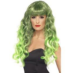 siren wig/green/black/long/curly/bag