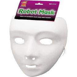 robot maske/ hvit one size barn/ungdom