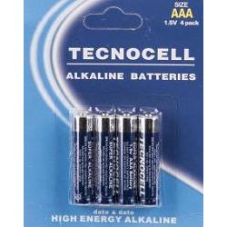 batterier technocell  alkaline 4xaaa