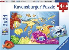 ravensburger-puslespill/undervannsverden-2x24-4+