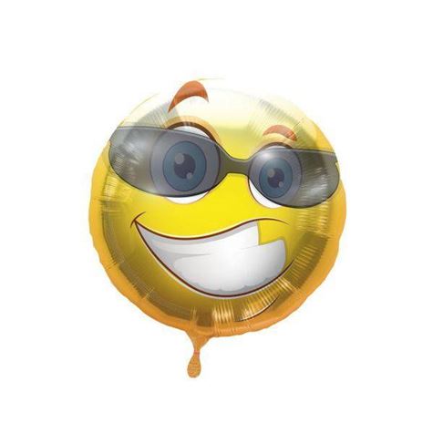 folieballong/ smiley m/solbriller