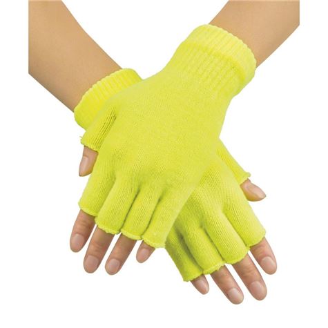 fingerlose hansker/ neon gule one size