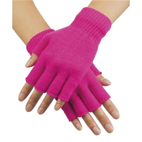 fingerlose hansker/ neon rosa one size