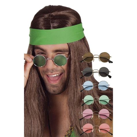 hippiebriller m/farget glass