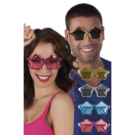 stjernebriller m/farget glass