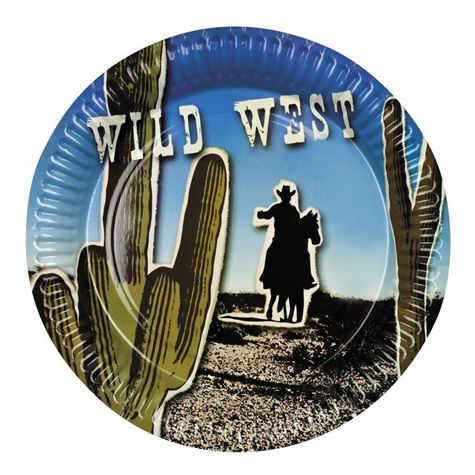 6 papptallerkner/ wild west 23 cm