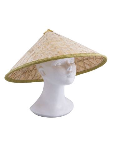 hat chinese bamboo with cord