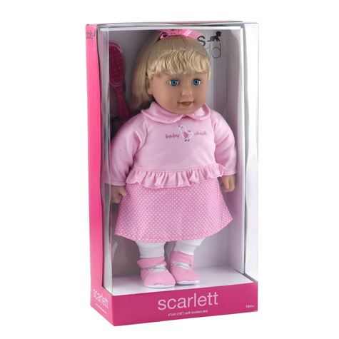 scarlett m/har og myk kropp   41cm   dukke