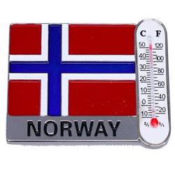 magnet/ med norsk flagg og termometer