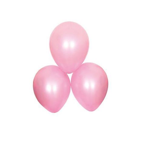 rosa satengballonger/ 6 stk 