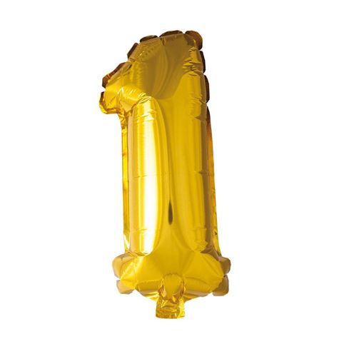 gullfarget folieballong/ tallet 1 41cm