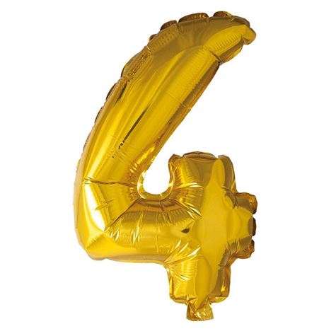 gullfarget folieballong/ tallet 4 41cm