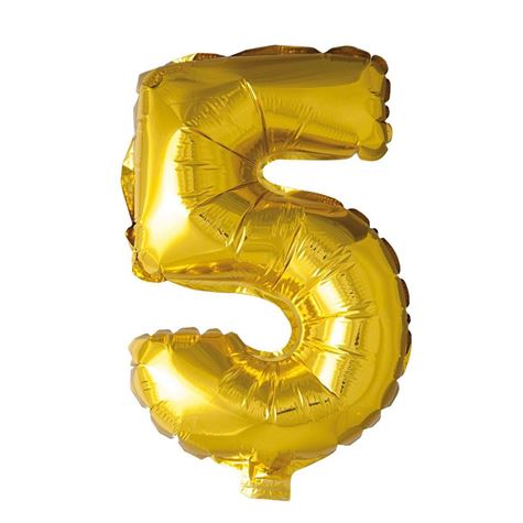 gullfarget folieballong/ tallet 5 41cm