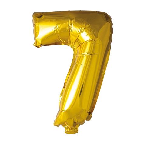 gullfarget folieballong/ tallet 7 41cm