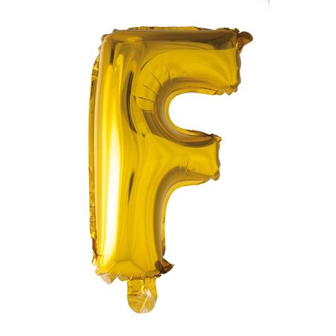 gullfarget folieballong/ bokstaven f 41cm