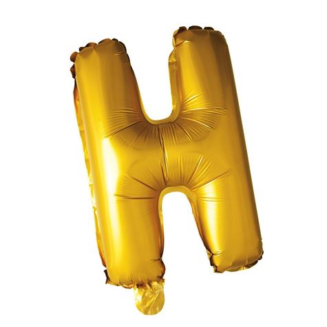 gullfarget folieballong/ bokstaven h 41cm