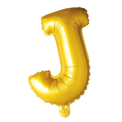 gullfarget folieballong/ bokstaven j 41cm
