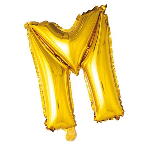 gullfarget folieballong/ bokstaven m 41cm