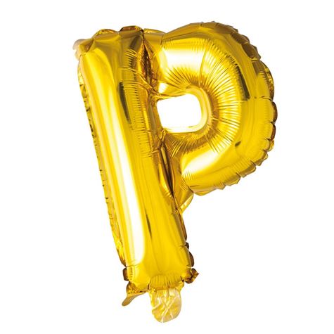 gullfarget folieballong/ bokstaven p 41cm