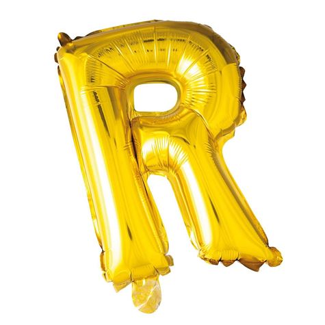 gullfarget folieballong/ bokstaven r 41cm