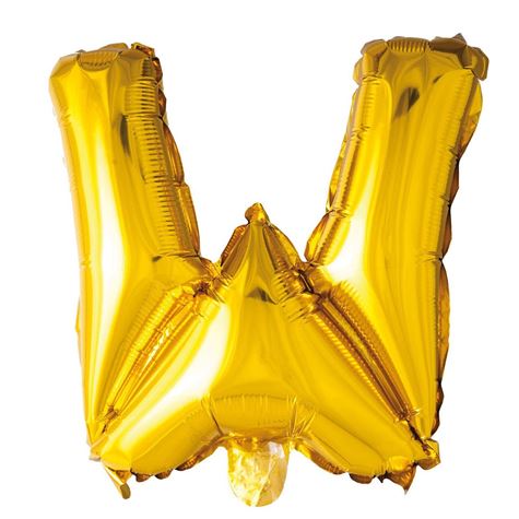 gullfarget folieballong/ bokstaven w 41cm