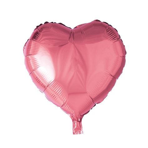folieballong/ rosa hjerte 46cm