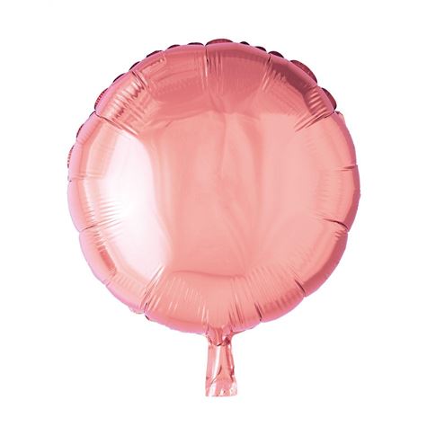 folieballong/ lys rosa rund 46cm