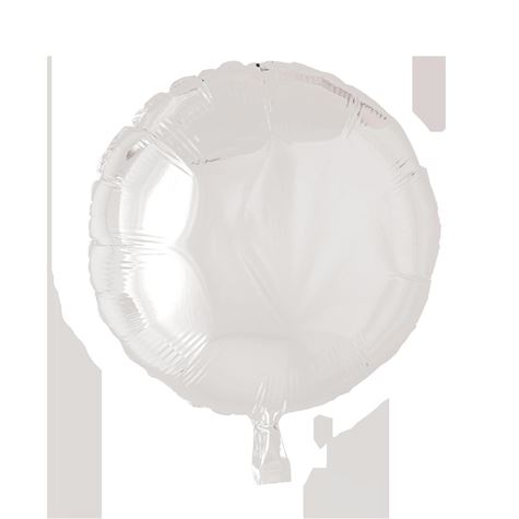 folieballong/ hvit rund 46cm
