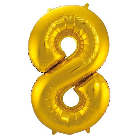 nummer ballong/ gullfarget/ tallet 8