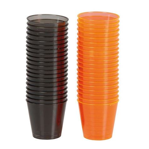 plastic shot glass black/orange 40 p