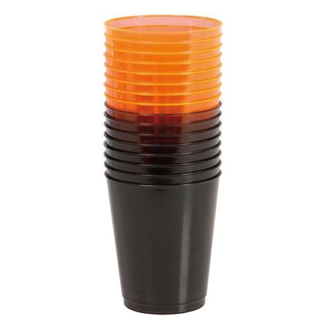plastic glass black/orange 16 p