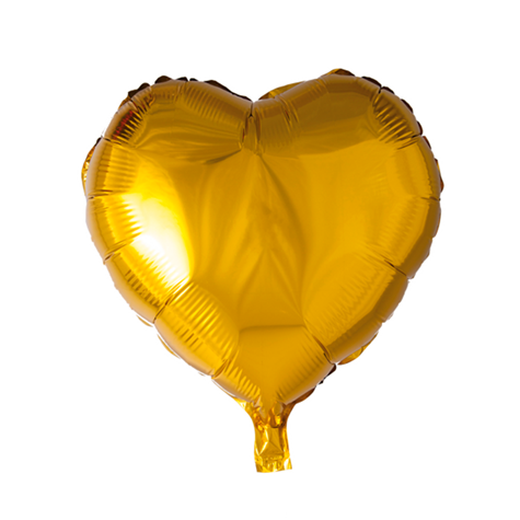 folieballong/ gull hjerte 46cm