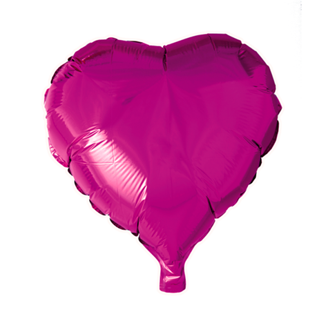 folieballong/ mork rosa hjerte 46cm