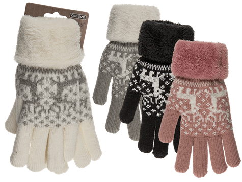 comfort gloves/ reindeer/ 100 polyacryl/ one size