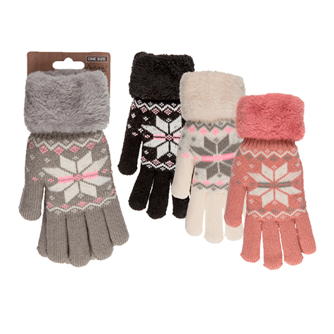 comfort gloves/ ice flower/ 100 polyacryl/ one si