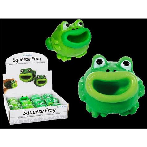 squeeze frog/ pop tongue/ ca 4/5 cm/ 12 pcs per 