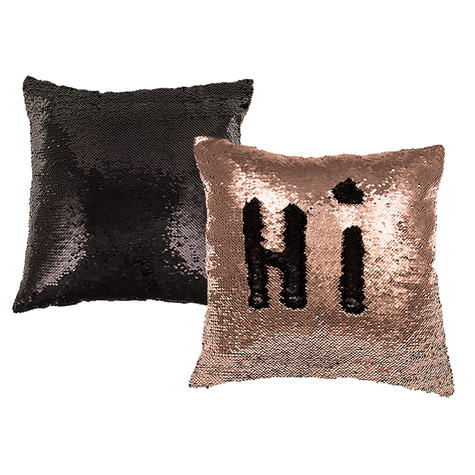 champagne/black coloured sequin cushion/ glamour/ 