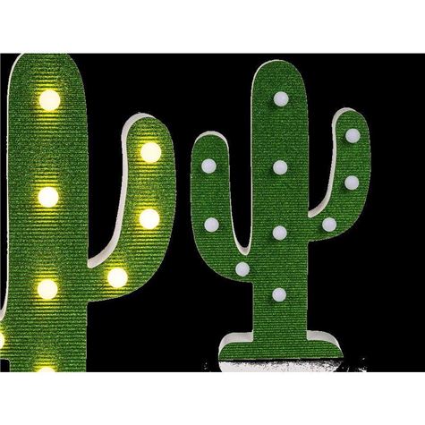 wooden lamp/ cactus/ with 10 led/ ca 38 cm/ for 2