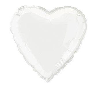 1  46 cm heart foil balloon   white