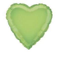 1  46 cm heart foil balloon   lime green