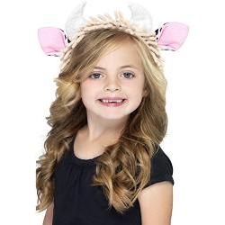 cow ears/ pink/spotted on a headband