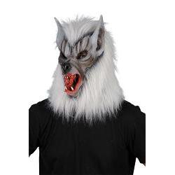 wolf mask/silver/overhead/with fur/