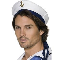 sailor hat white w/anchor